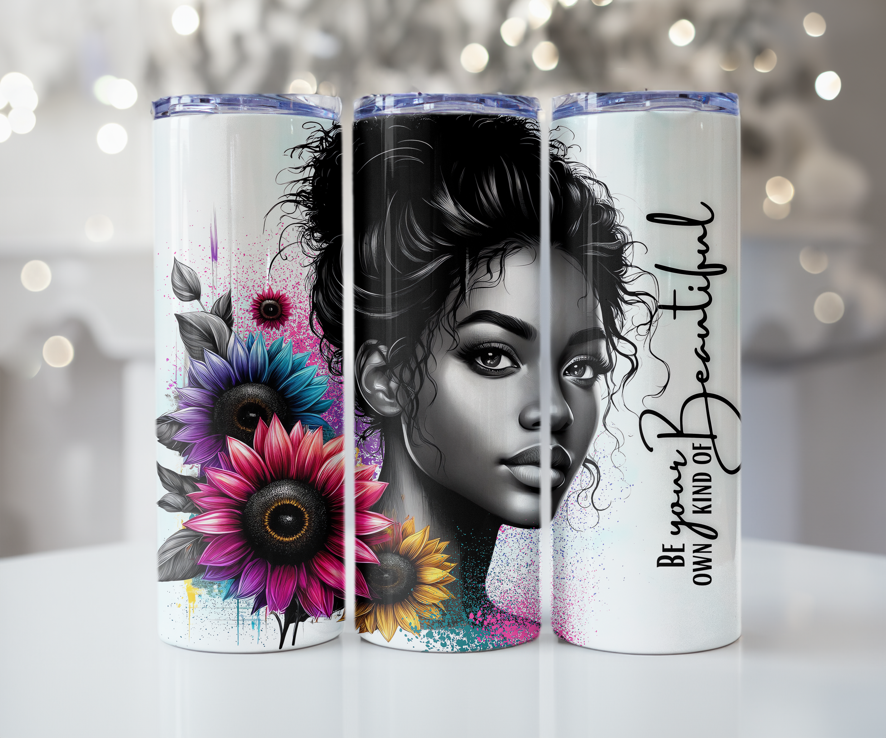 Be Your Own Kind of Beautiful Sunflower Tumbler