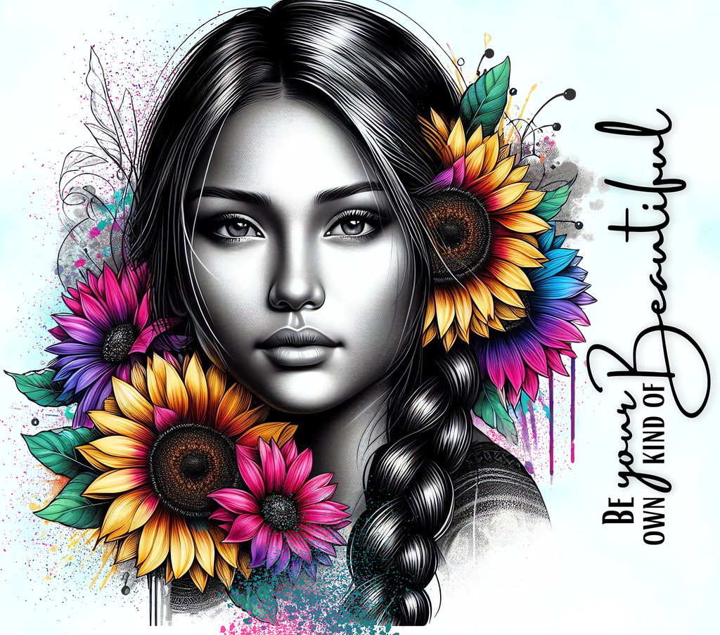 Be Your Own Kind of Beautiful Braided Sunflower Tumbler