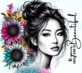Be Your Own Kind of Beautiful Messy Updo Sunflower Tumbler