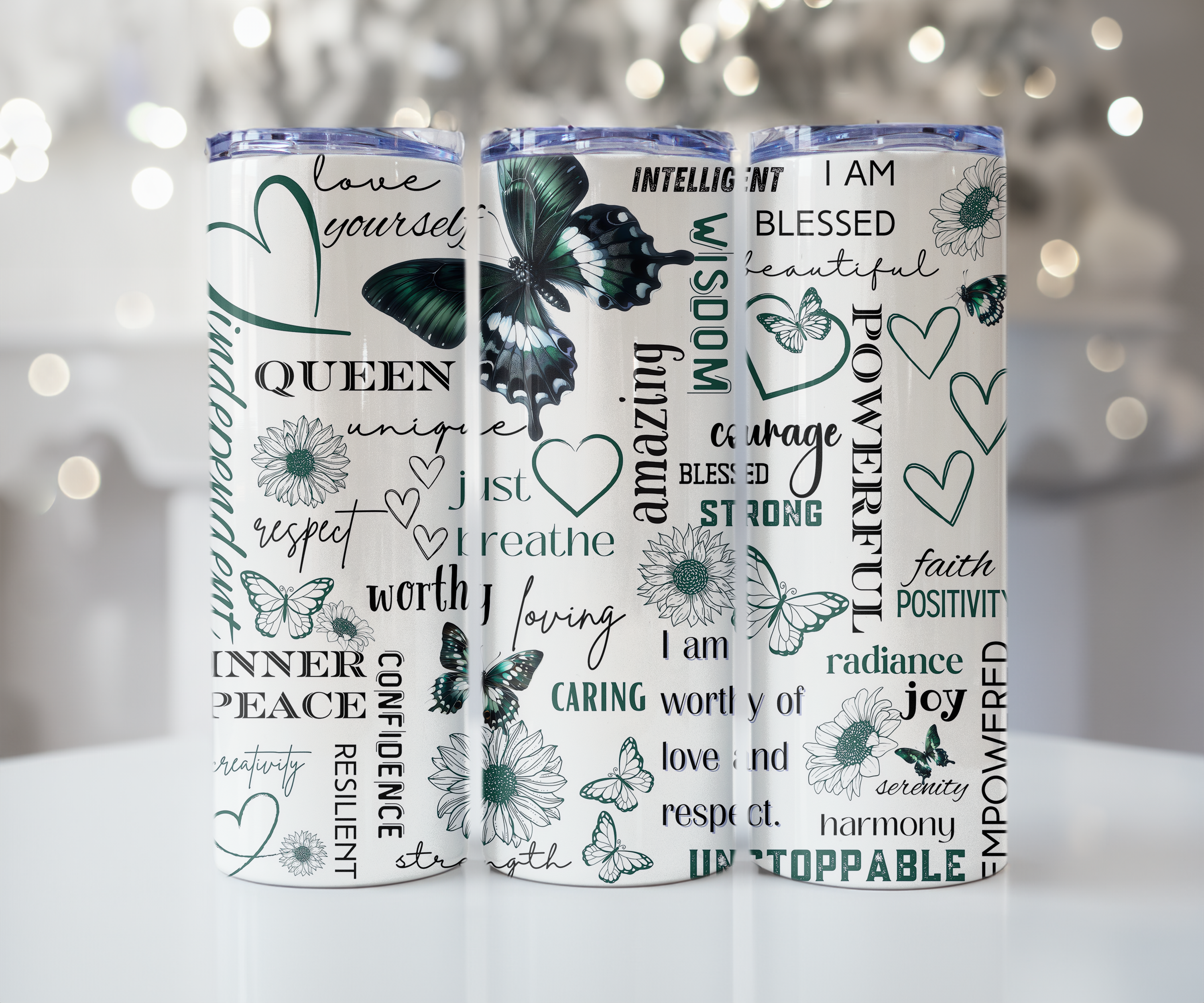 Emerald Butterfly Empowerment Tumbler - Unstoppable