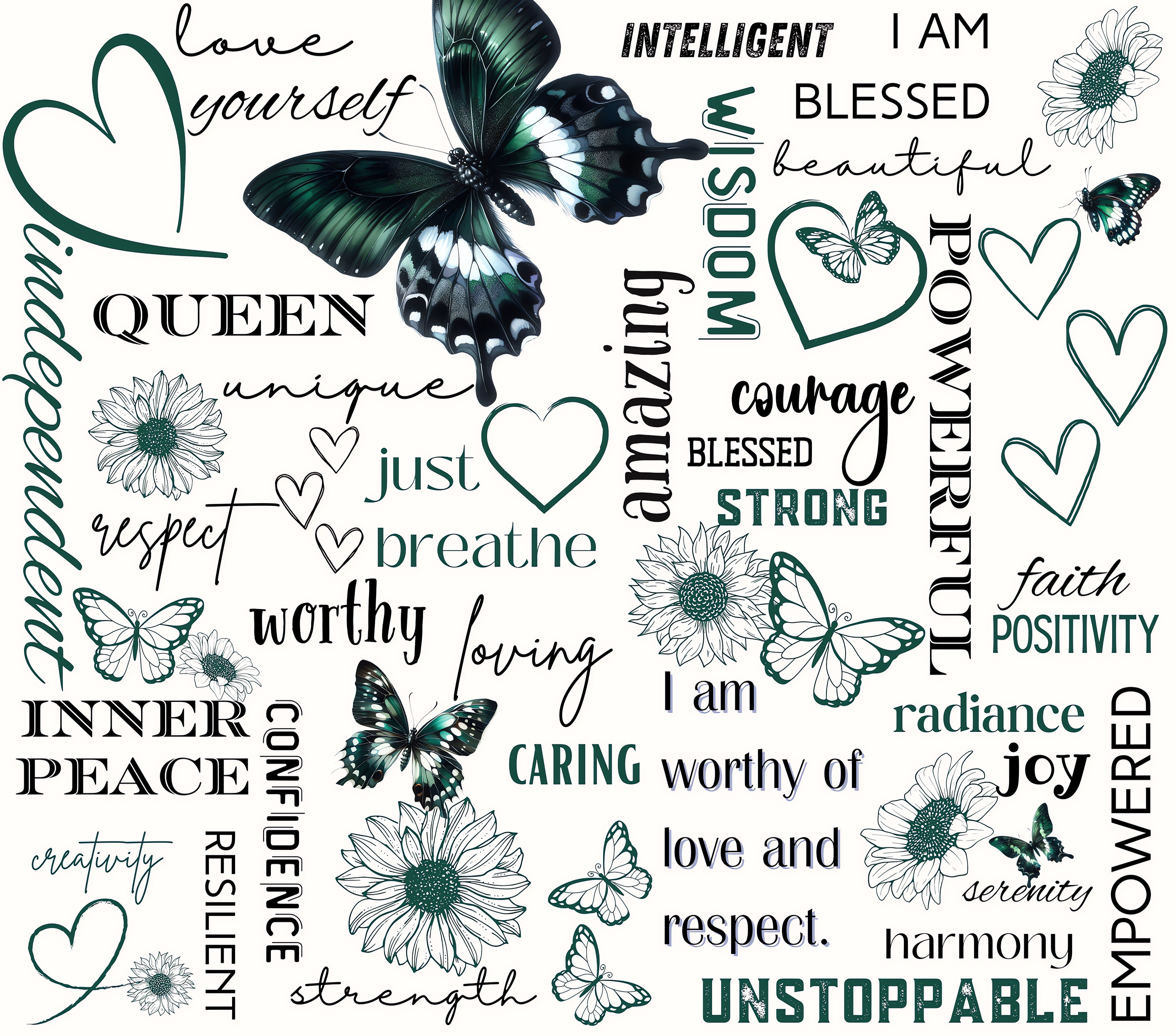 Emerald Butterfly Empowerment Tumbler - Unstoppable