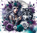 Gothic Wolf Queen Rose Garden Tumbler