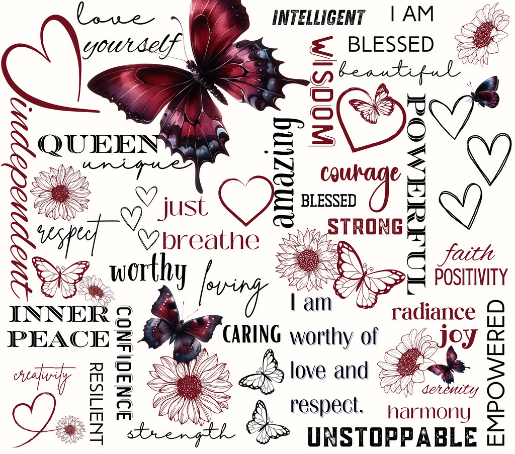 Wine Butterfly Empowerment Tumbler - Amazingly Unique