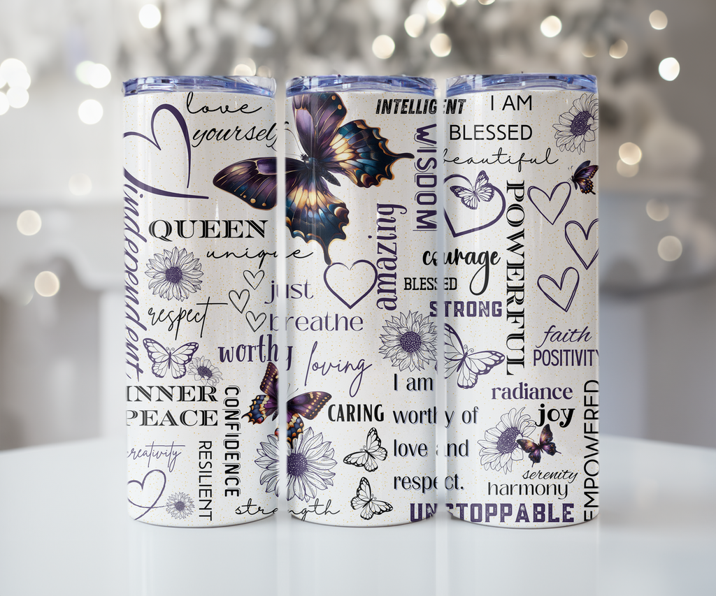 Purple Iridescent Butterfly Tumbler - Amazingly Unique