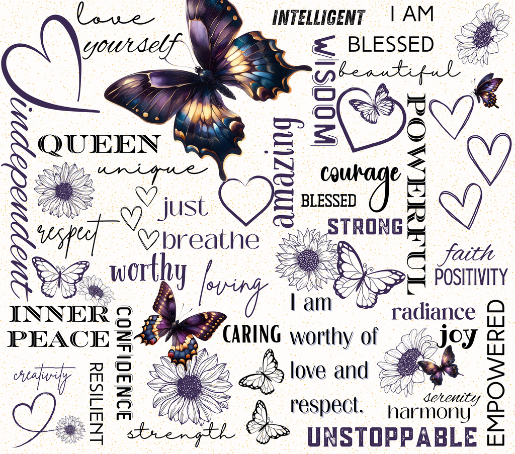 Purple Iridescent Butterfly Tumbler - Amazingly Unique