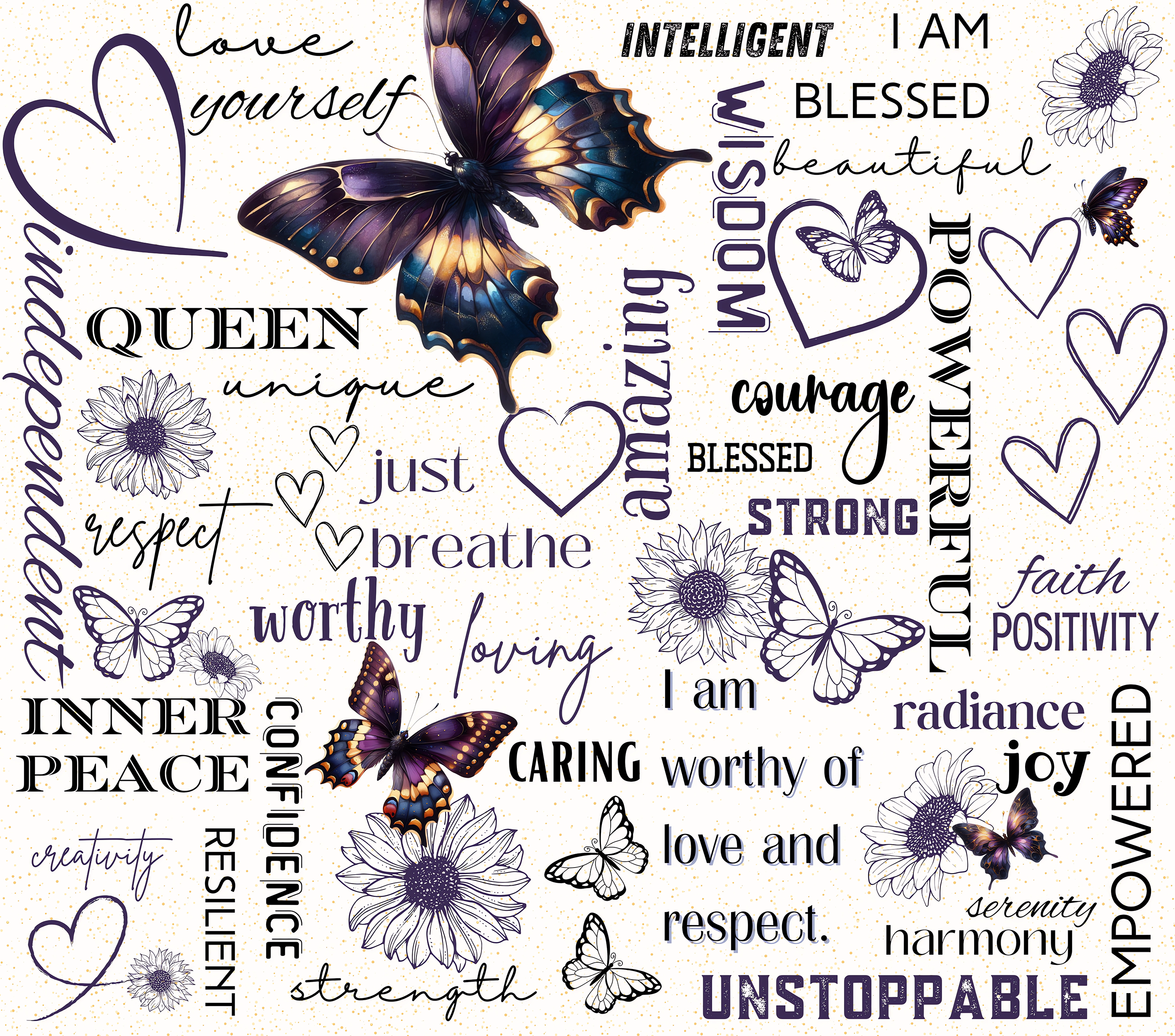 Purple Iridescent Butterfly Tumbler - Amazingly Unique