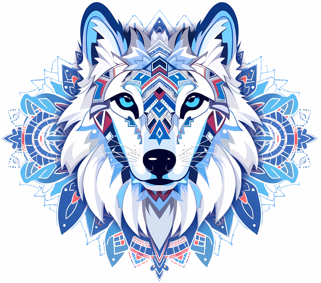 Arctic Wolf Geometric Mandala Tumbler
