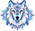 Arctic Wolf Geometric Mandala Tumbler