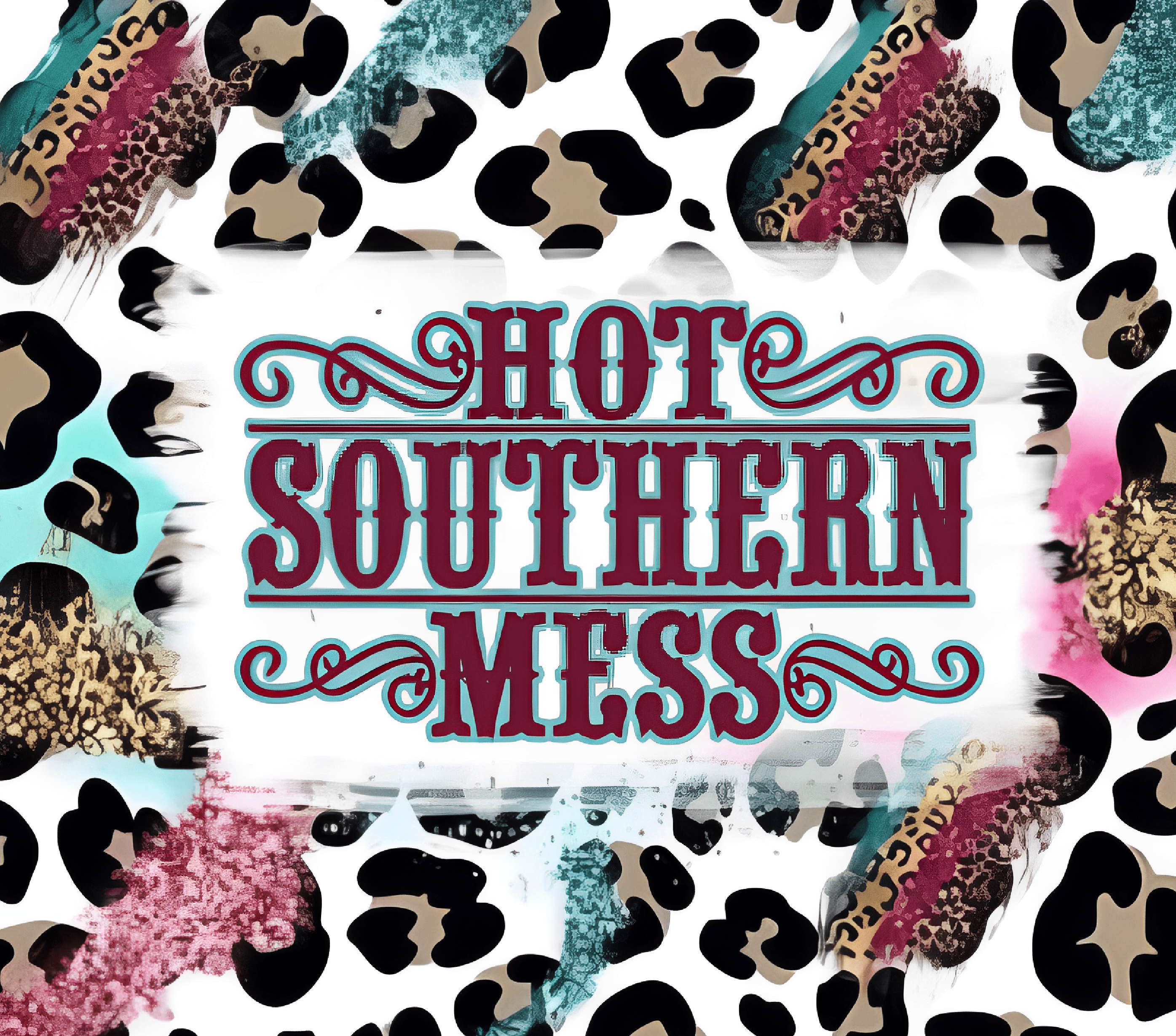 Hot Southern Mess Leopard Print Tumbler