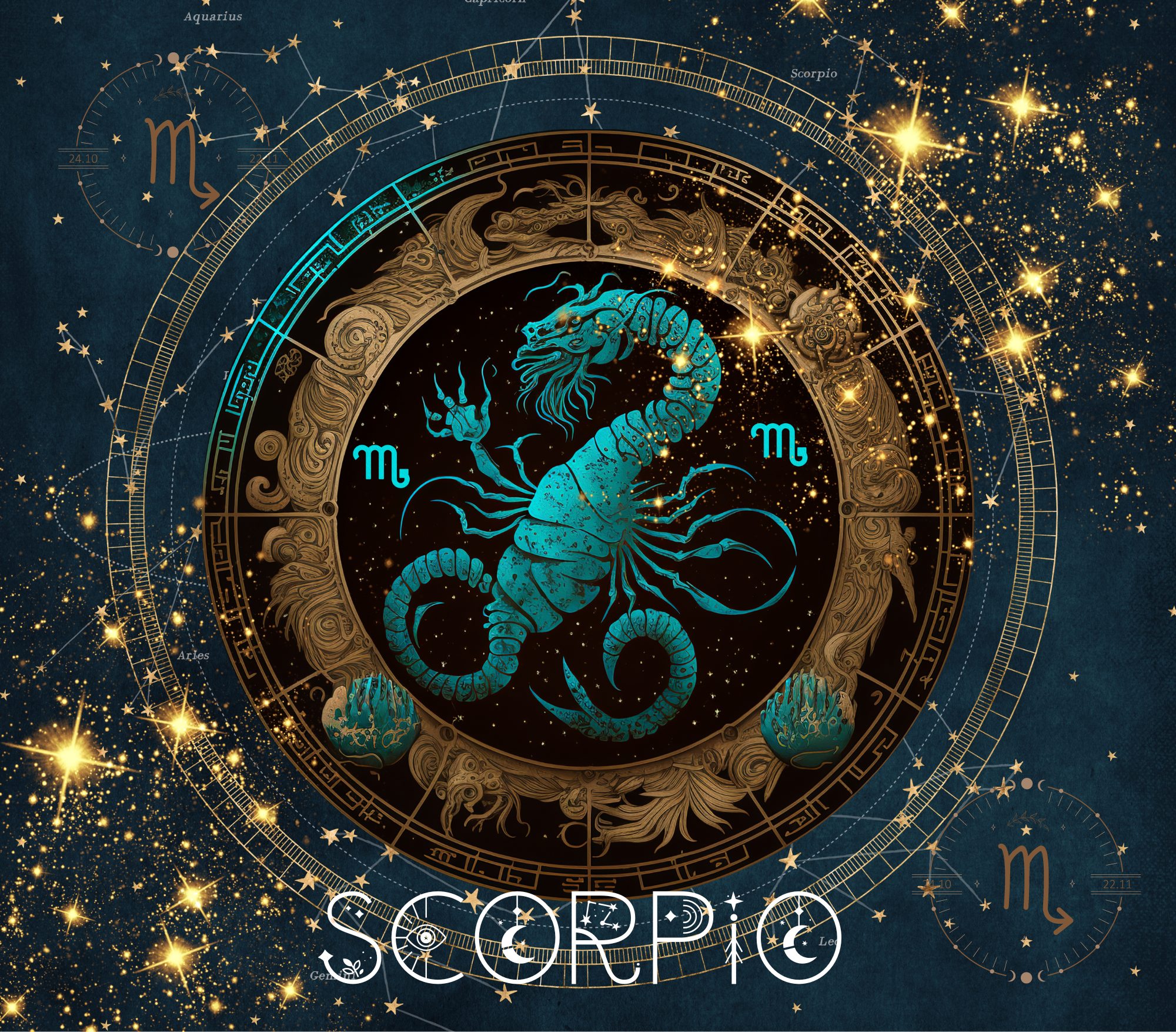 Scorpio Zodiac Tumbler (Zodiac Wheel)